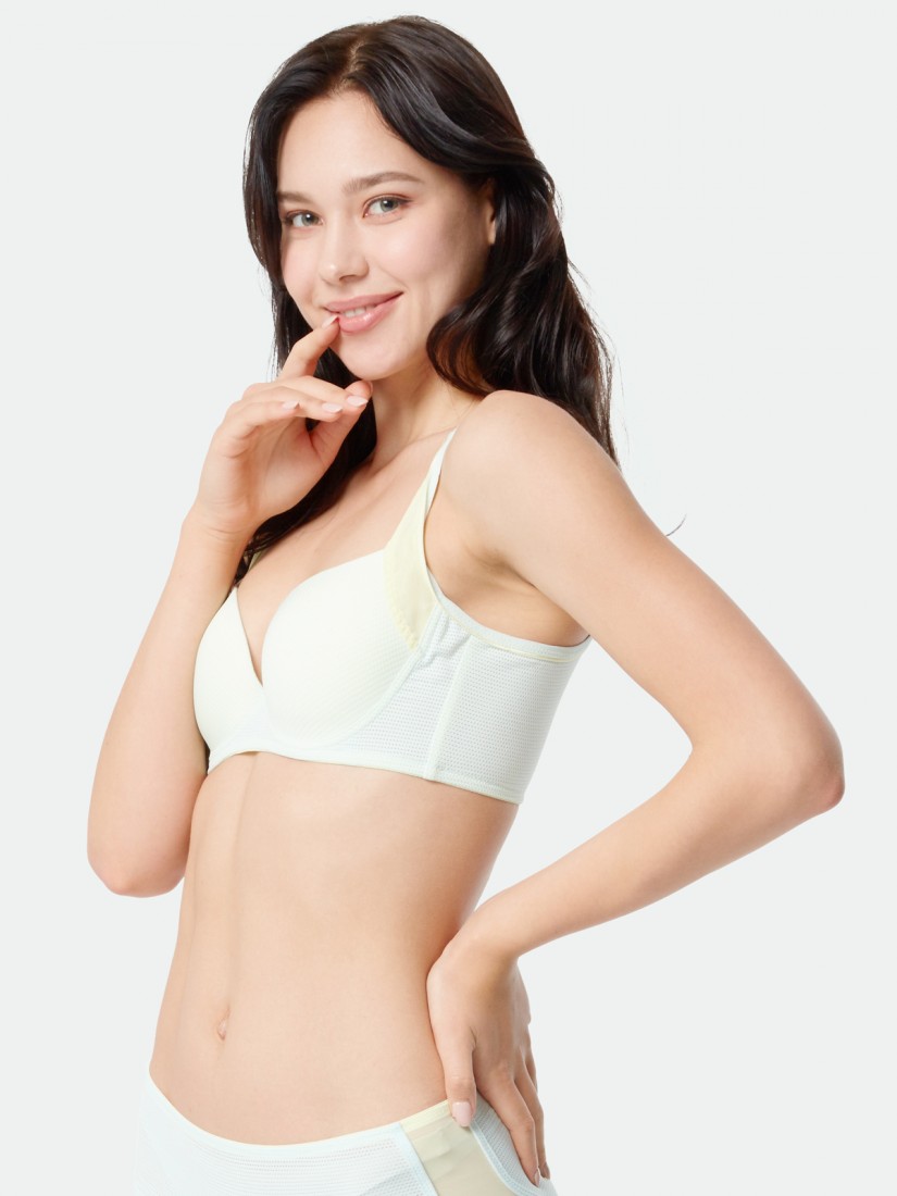 BR-03178, Breathable Moulded Sports Bra, Green, SATAMI Online, 3/4杯透氣運動泡綿胸圍,  綠